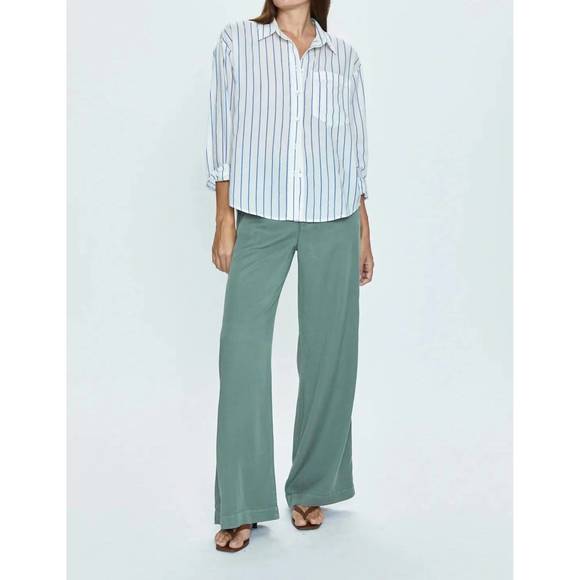 Pistola Mae Cropped Tee in Vert Stripe main image 1